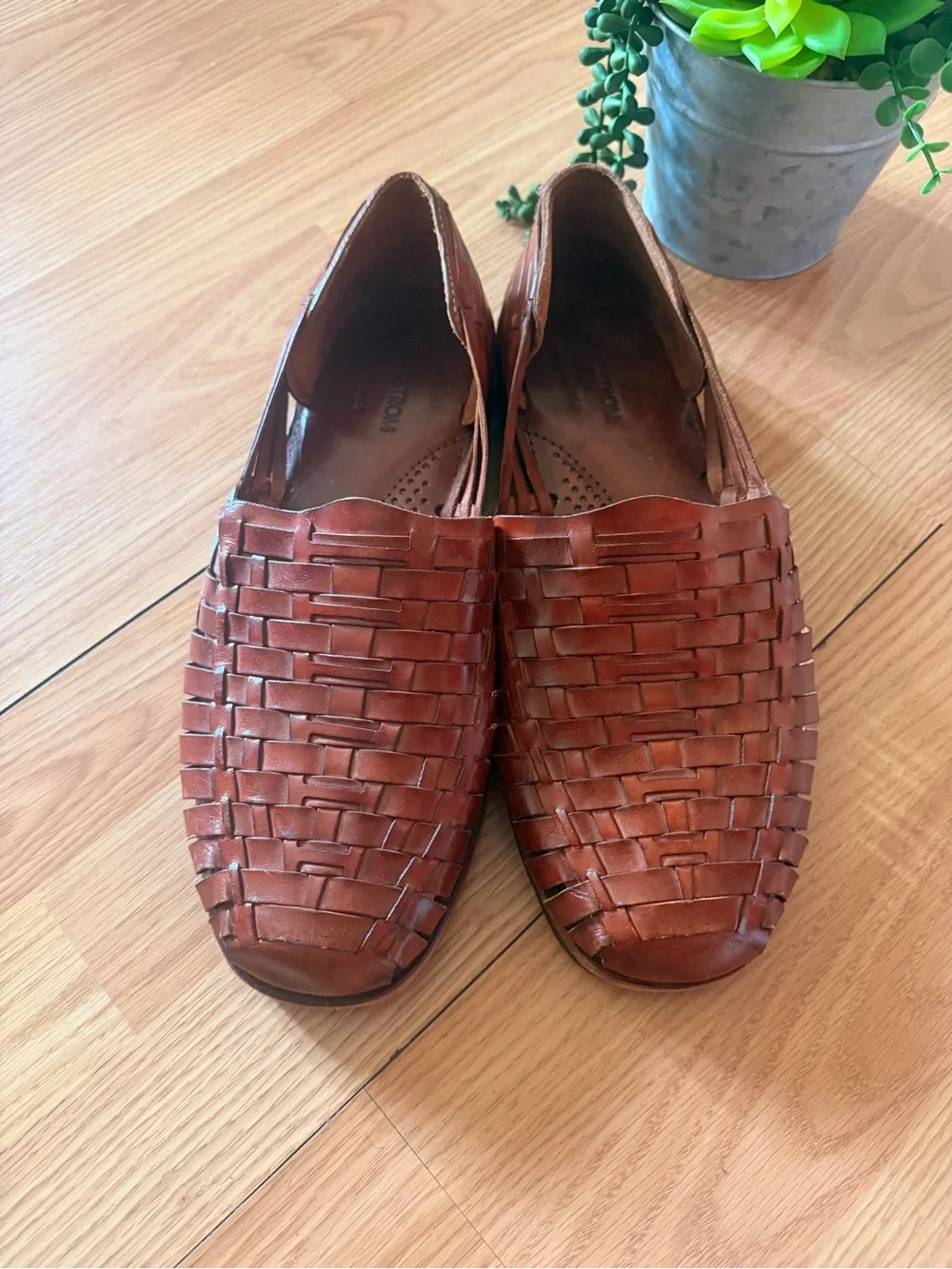 Men's Shoes Size 12 Hand Woven Braided Brown Leather Nordstrom Handwoven